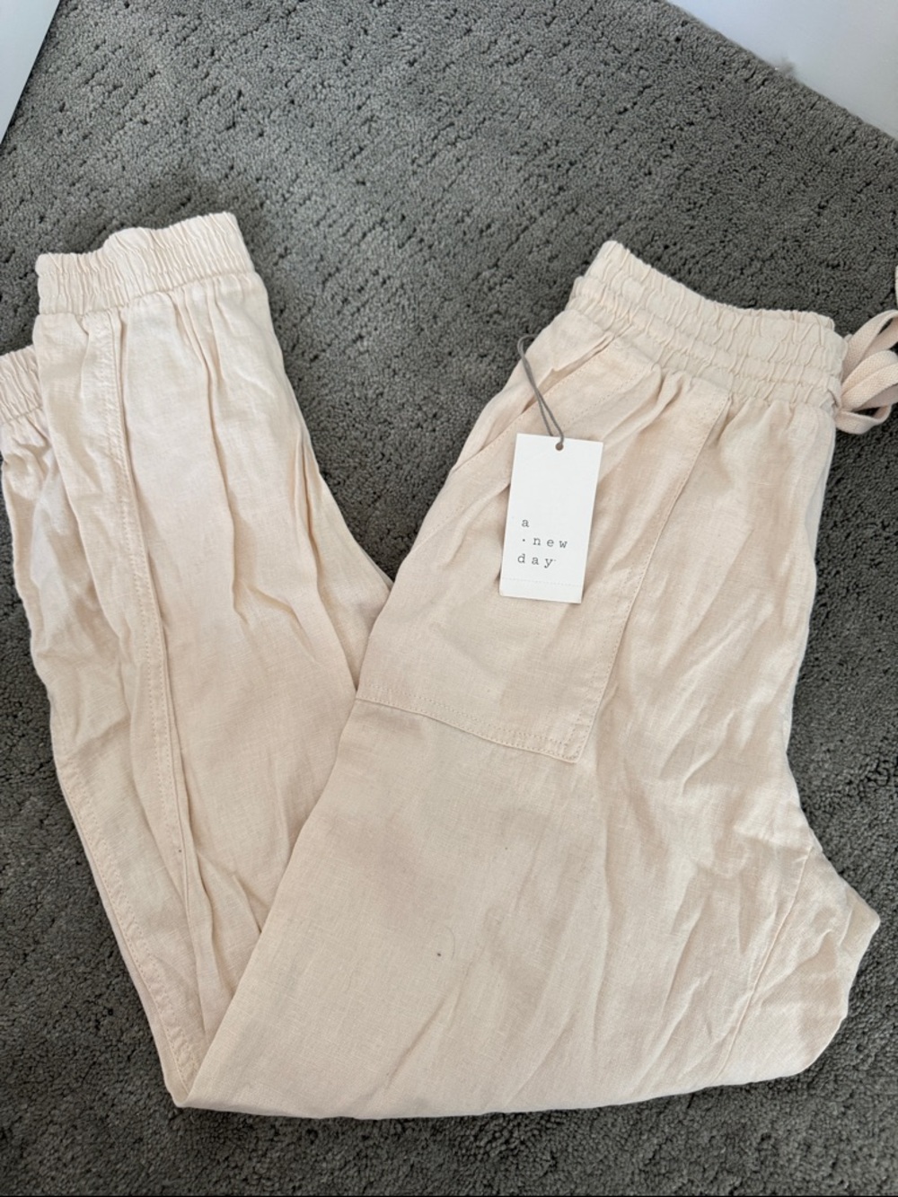 a new day Kids Light Beige Elastic-Waist Drawstring Joggers